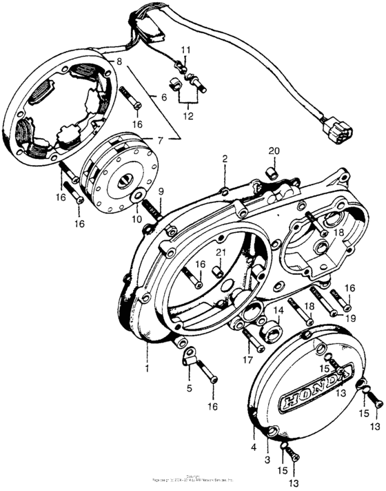 Left crankcase cover + alternator