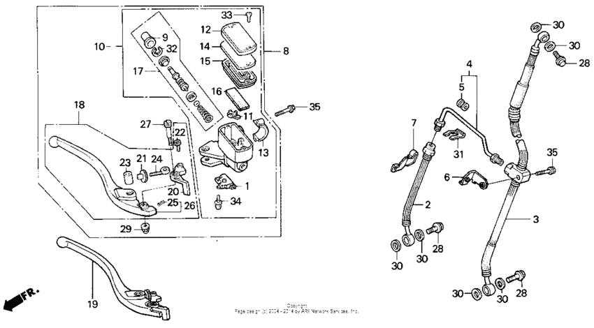 F2 fr. brake master cyl. 91-94