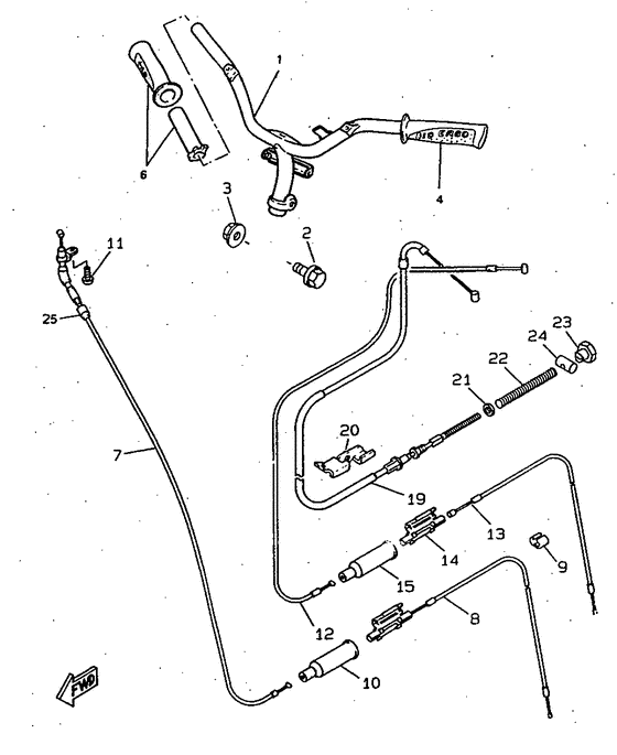 CW50RS Steering handle. cable