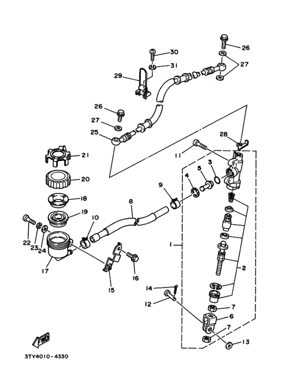 Rr master cylinder assy