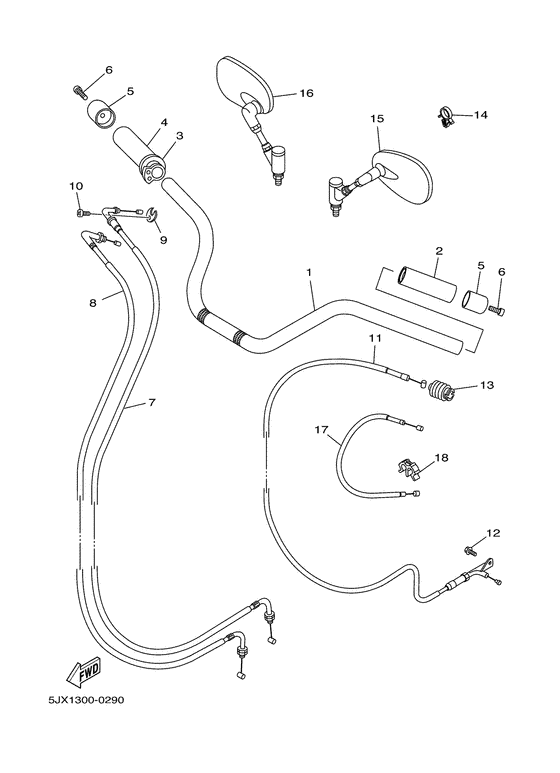 Steering handle. cable
