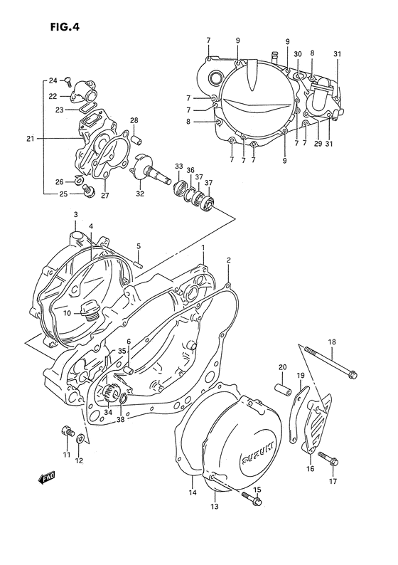 Crankcase cover / water pump