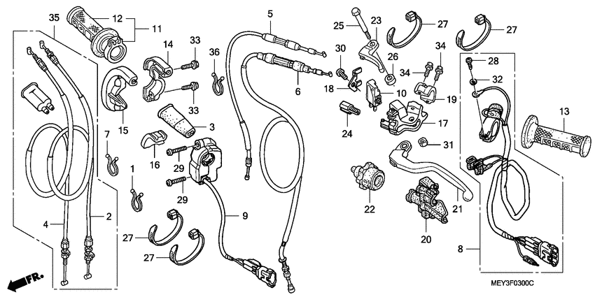 Handle lever/switch/cable