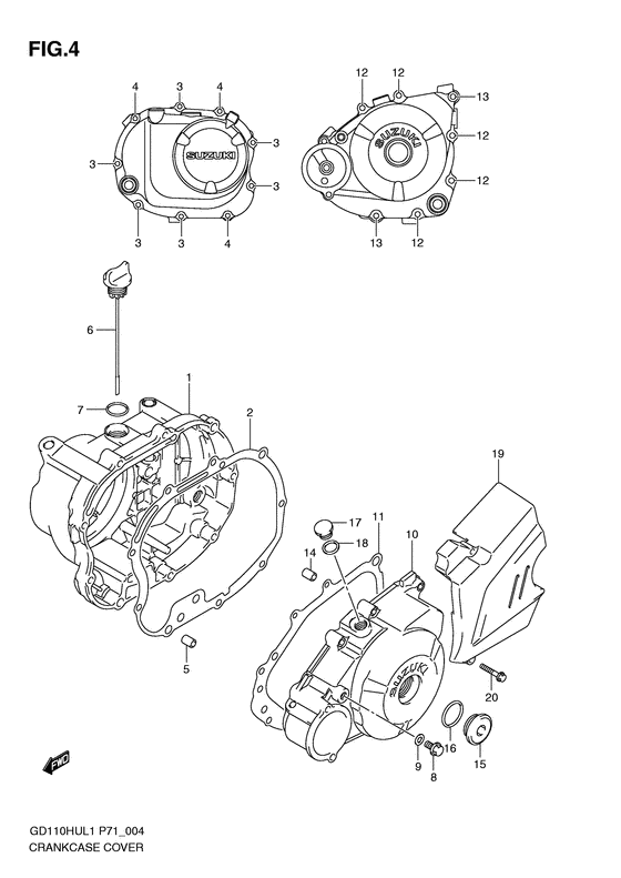 Crankcase cover ass`y  (v