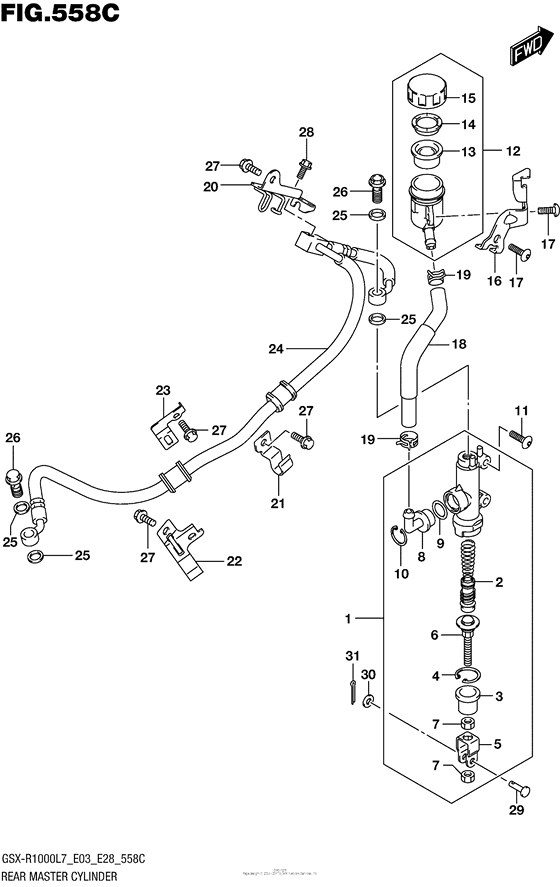 Rear Master Cylinder (Gsx-R1000L7 E33)