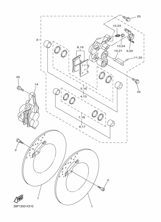 FZ8-N Передний суппорт