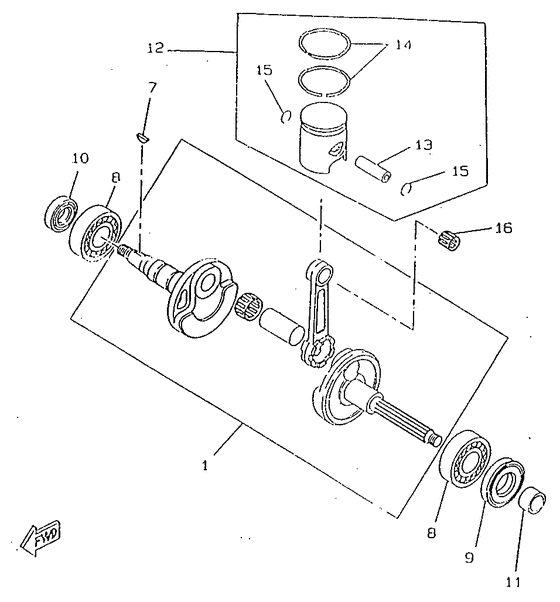 CW50RSX Коленвал и поршень