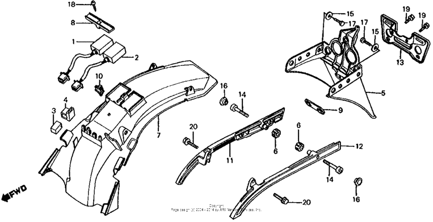 Rear fender + spark unit