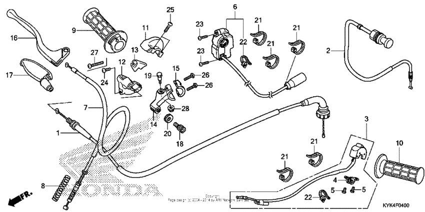 Handle lever + switch + cable