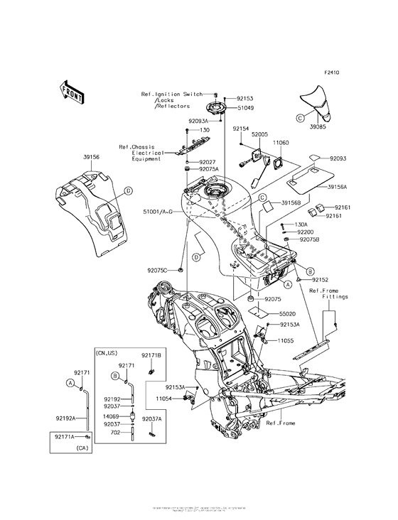 ZG1400 Топливный бак