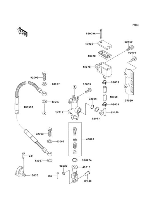 KLX300R Задний торм цилиндр