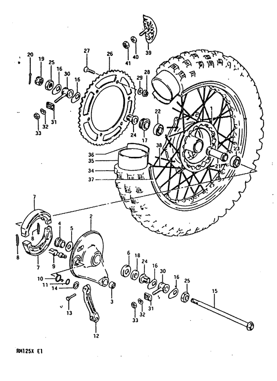 Rear wheel complete assy