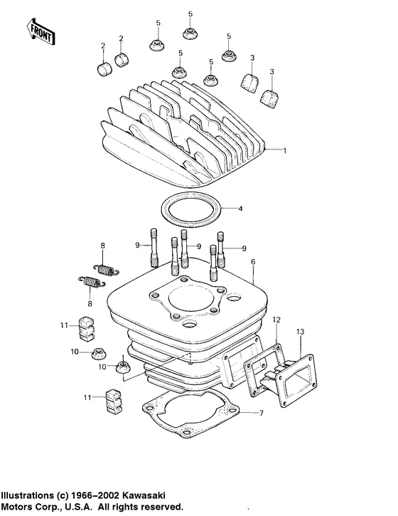 Cylinder head/cylinder/reed valve