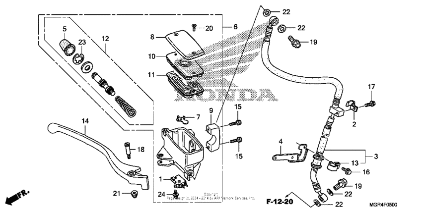 Front brake mastercylinder