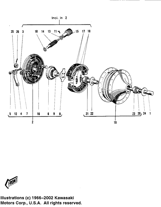 Front hub/brake