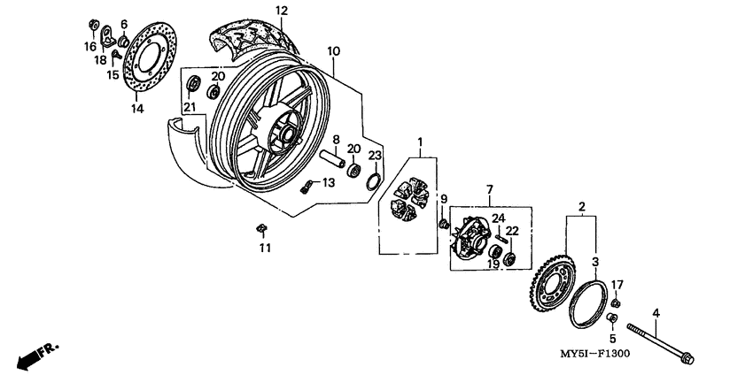 Rear wheel complete assy