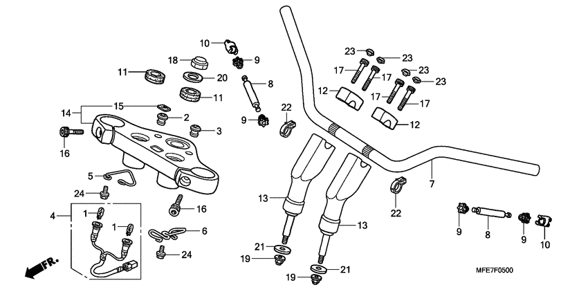 Handle pipe/top bridge