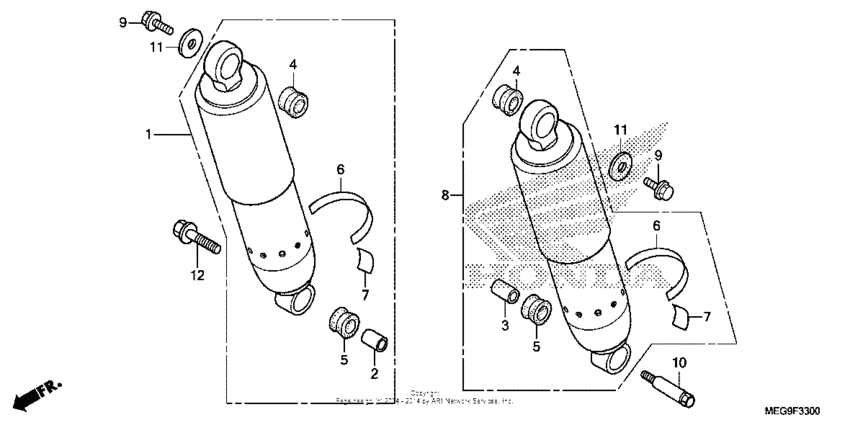 VT750C Rear shock absorber (1)