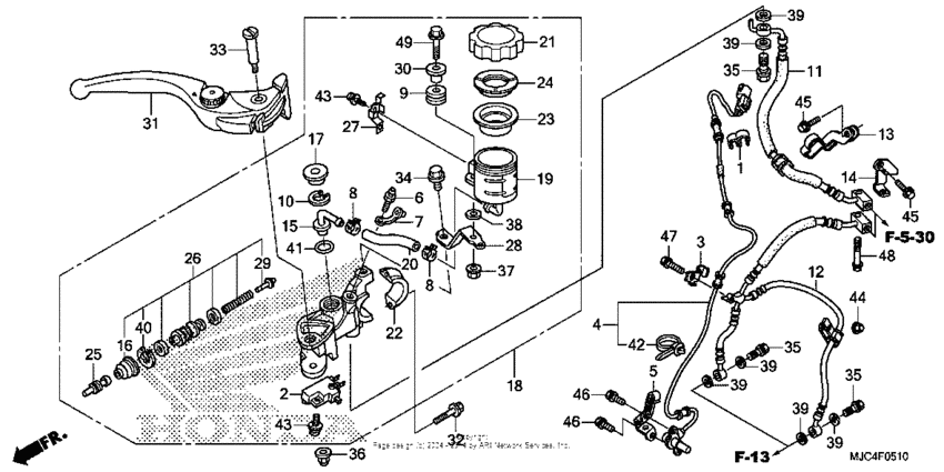 Front brake master cylinder (cbr600ra)