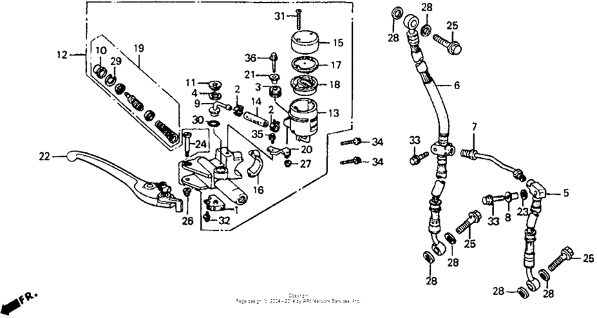 RVF750 Передний главный тормозной цилиндр