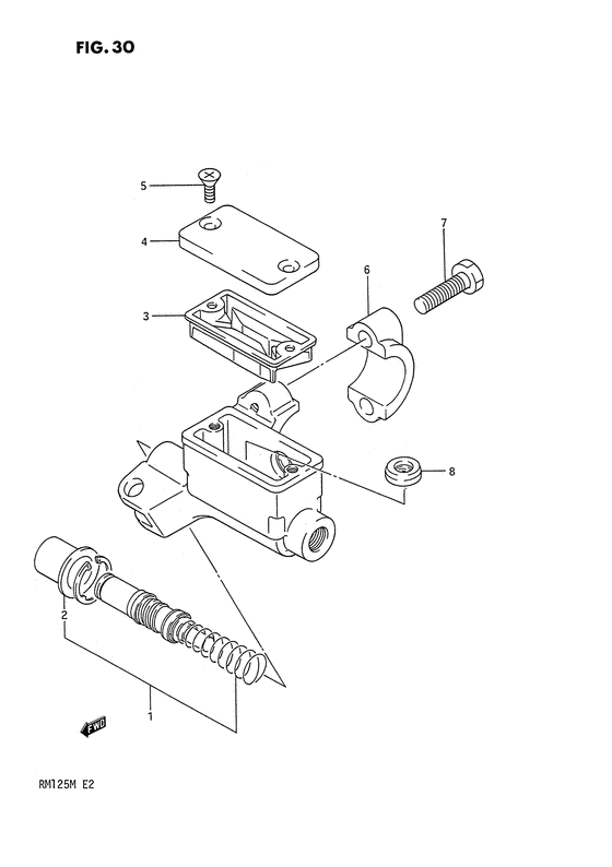 RM125 Передний тормозной цилиндр