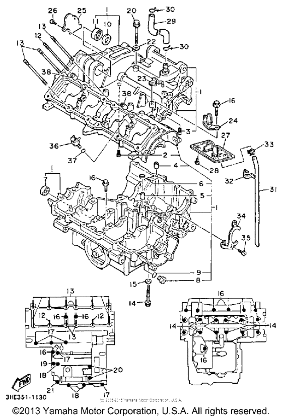 FZR600RD Картер двигателя