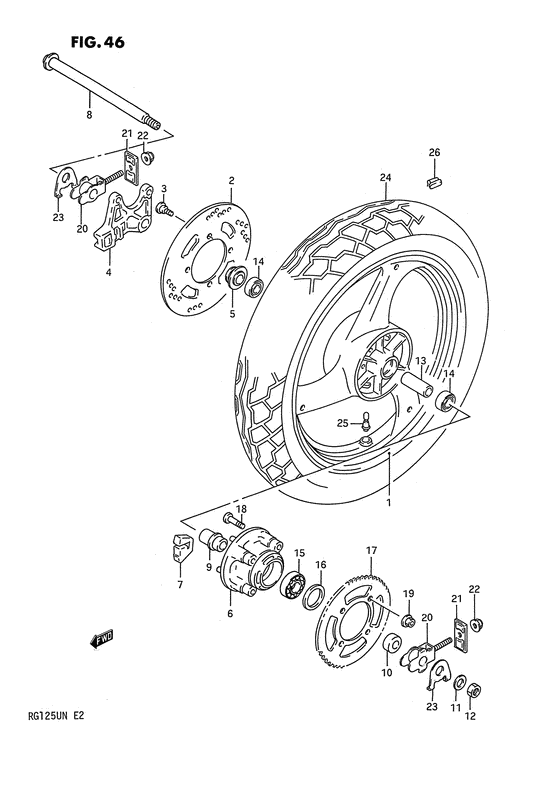 Rear wheel complete assy