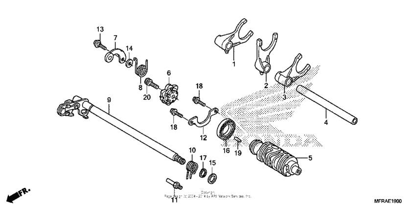VT1300CS (ABS) Вилка переключения передач