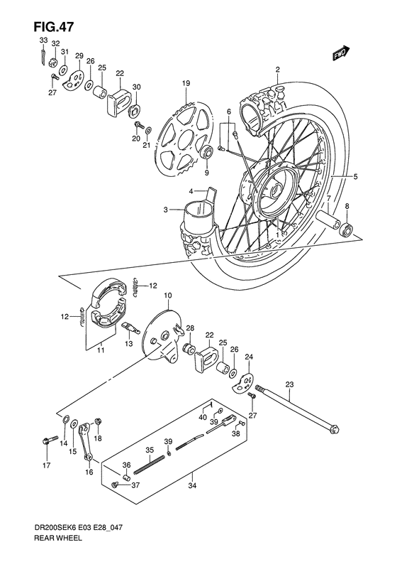 Rear wheel complete assy