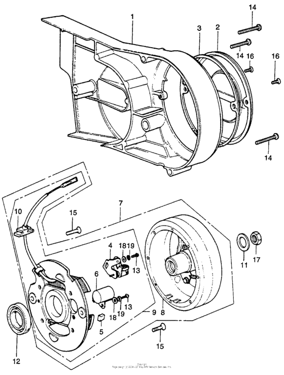 Left crankcase cover + generator