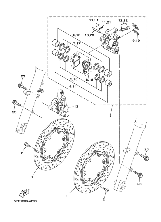 TDM900 Передний суппорт