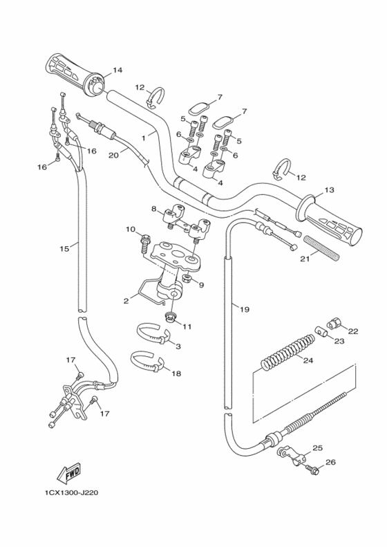 Steering handle & cable