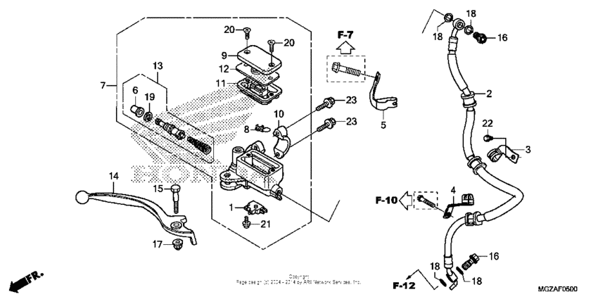 Front brake master cylinder (std)