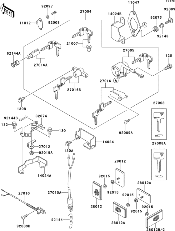 Ignition switch/locks/refiectors