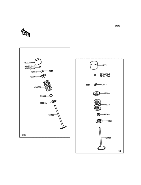ZX636 Клапана
