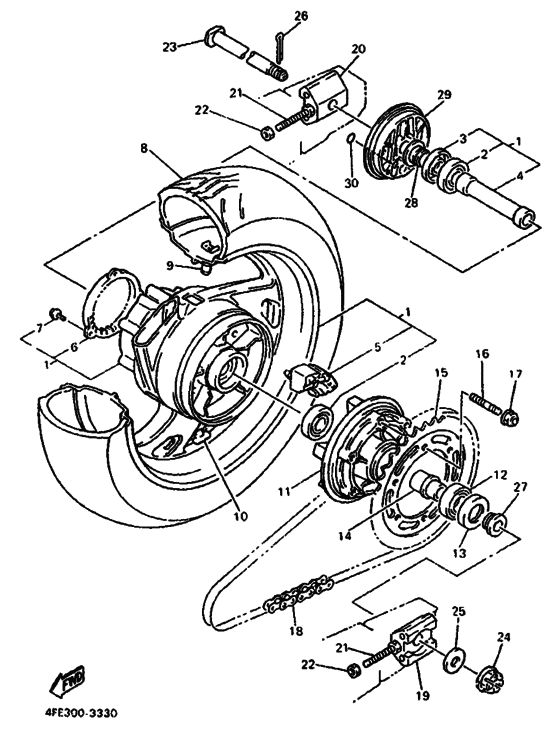 Rear wheel complete assy