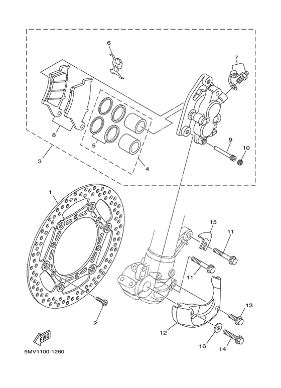 WR250F Передний суппорт