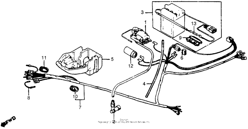 Wire harness + ignition coil + battery 80
