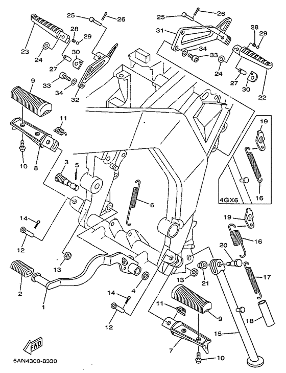 TDR125 Stand. footrest