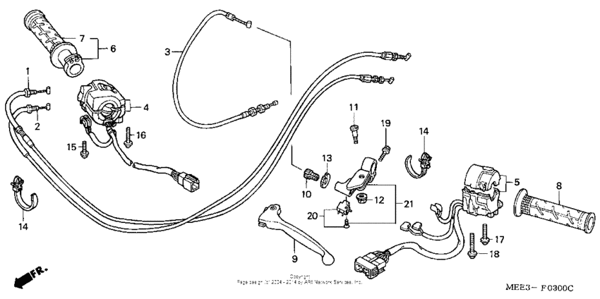 Handle lever + switch + cable