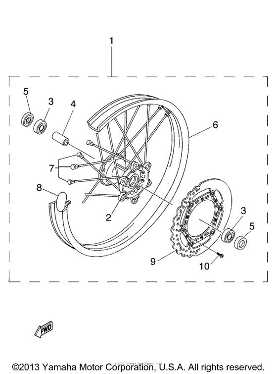 WR250F Front wheel kit