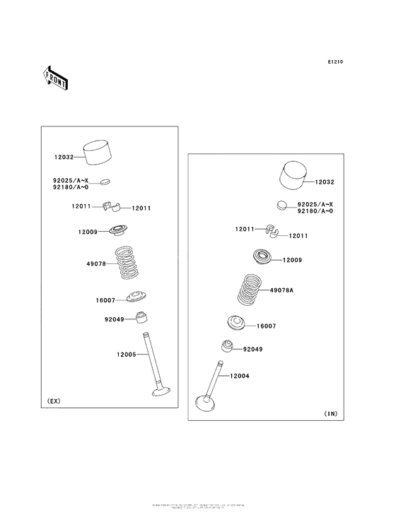 ZX1400 Клапана