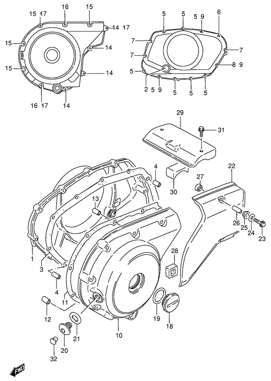 Crankcase cover ass`y  (v