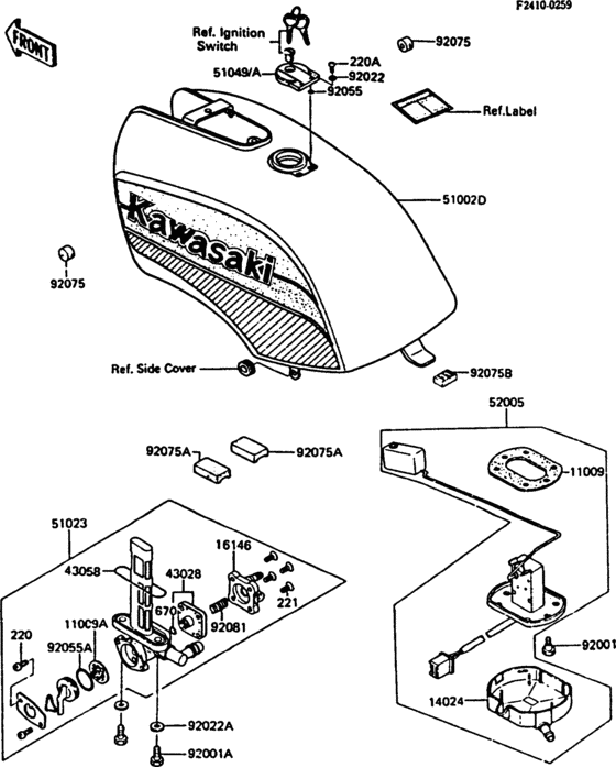 Fuel tank(1/2)(zx550-a3/a4/a5)