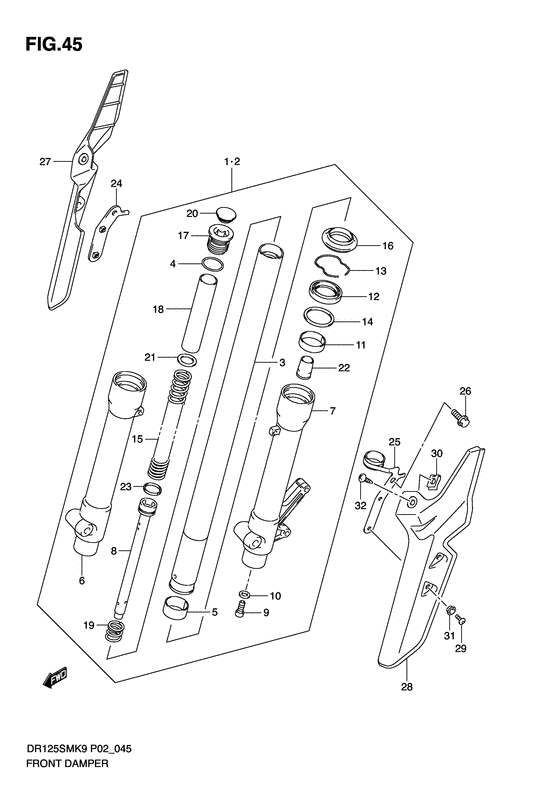 DR125 Передняя вилка