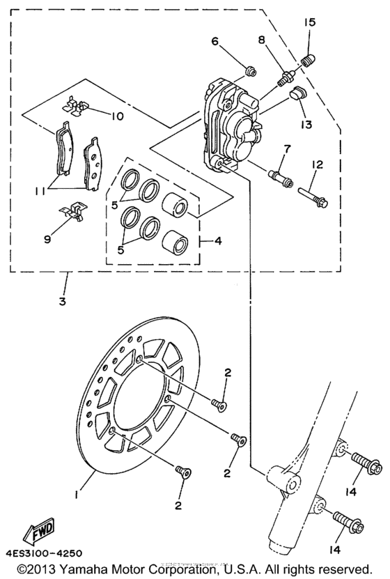 YZ80L Передний суппорт
