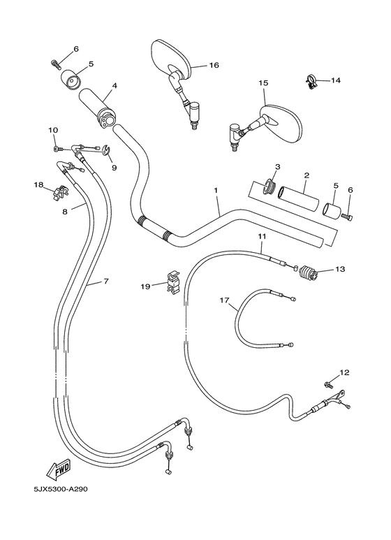 Steering handle. cable