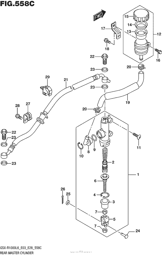 Rear Master Cylinder (Gsx-R1000L6 E33)