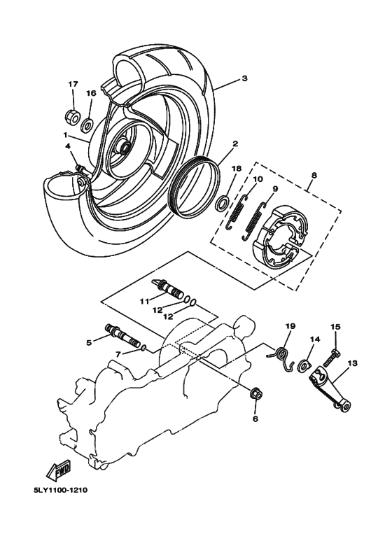 Rear wheel complete assy