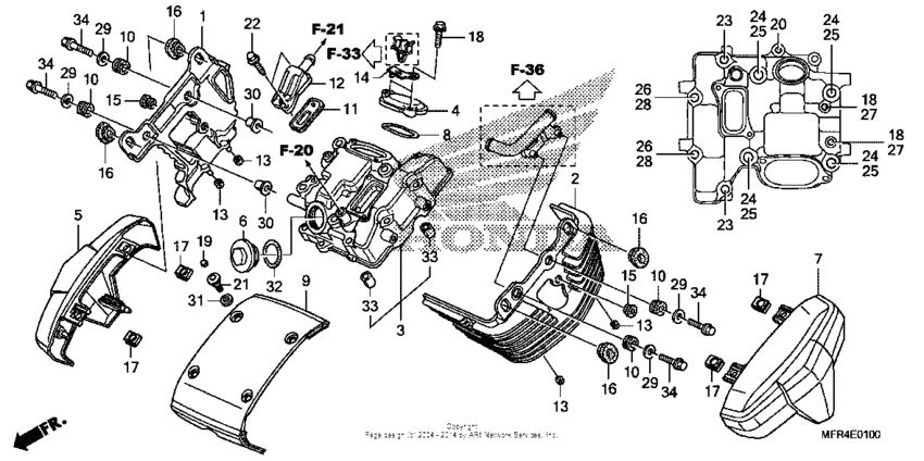 VT1300CX (ABS) Крышка головки цилиндров,передняя